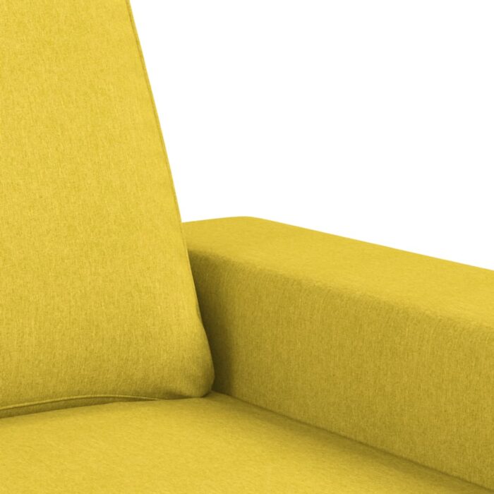 Canapé à 2 places Jaune clair 120 cm Tissu – Image 4