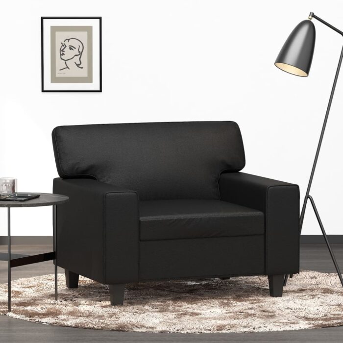 Fauteuil Noir 60 cm Similicuir – Image 1