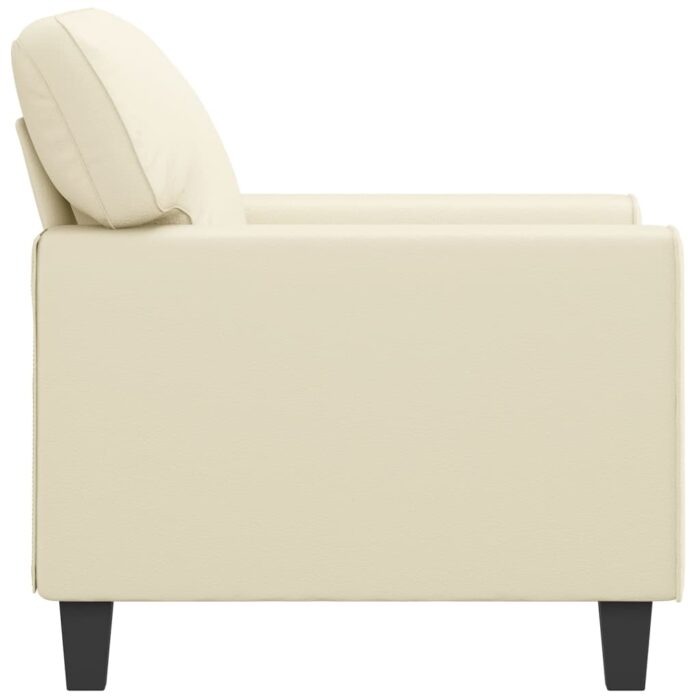 Fauteuil Crème 60 cm Similicuir – Image 2