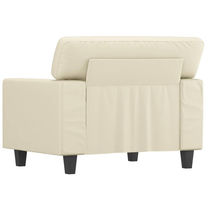 Fauteuil Crème 60 cm Similicuir – Image 3