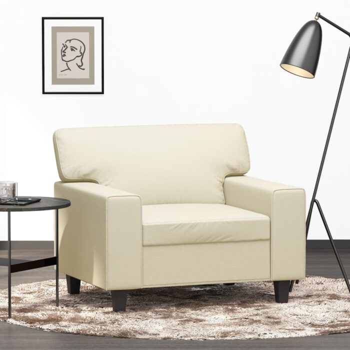 Fauteuil Crème 60 cm Similicuir – Image 1