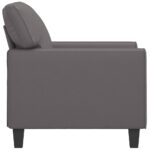 Fauteuil Gris 60 cm Similicuir – Image 2