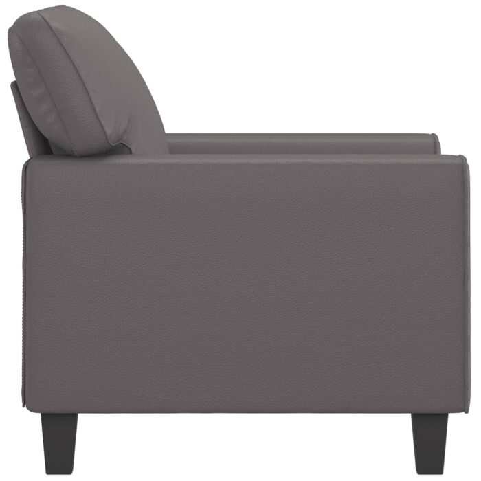 Fauteuil Gris 60 cm Similicuir – Image 2
