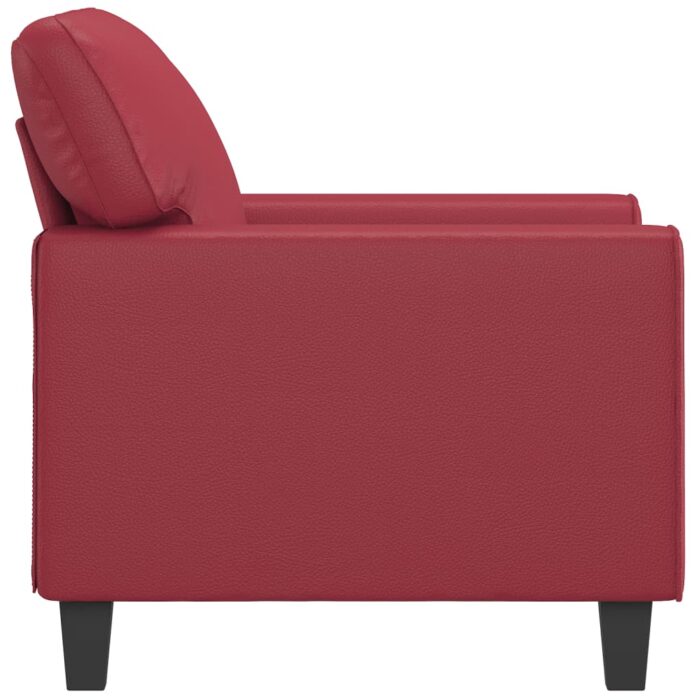 Fauteuil Rouge bordeaux 60 cm Similicuir – Image 2