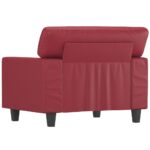 Fauteuil Rouge bordeaux 60 cm Similicuir – Image 3