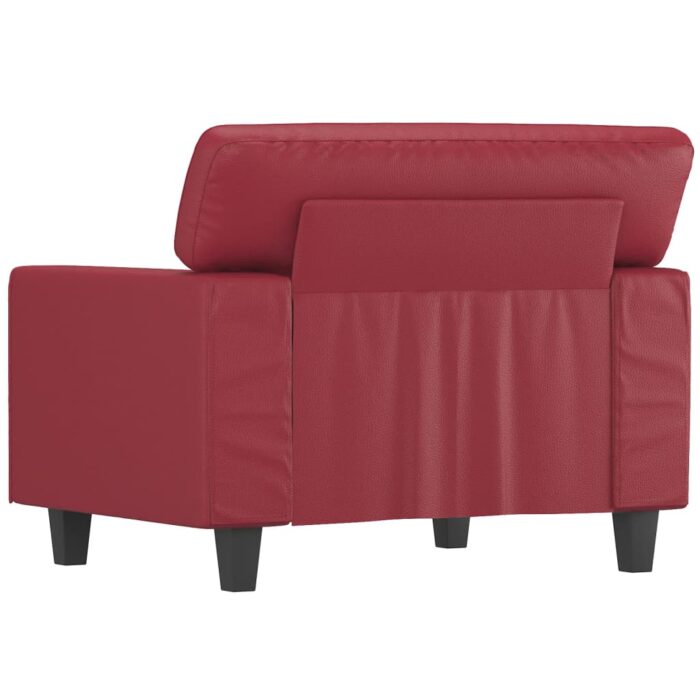 Fauteuil Rouge bordeaux 60 cm Similicuir – Image 3