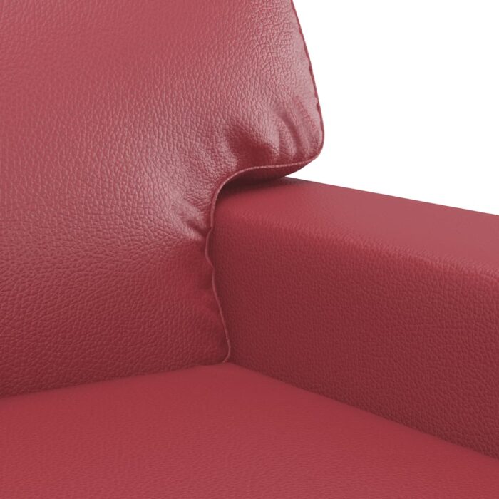 Fauteuil Rouge bordeaux 60 cm Similicuir – Image 4