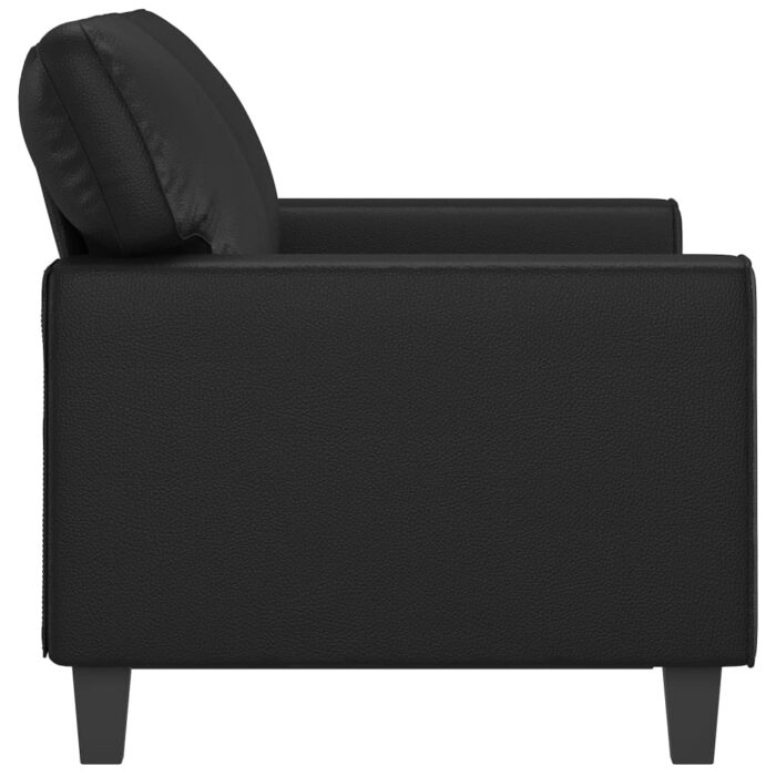 Canapé à 2 places Noir 120 cm Similicuir – Image 2