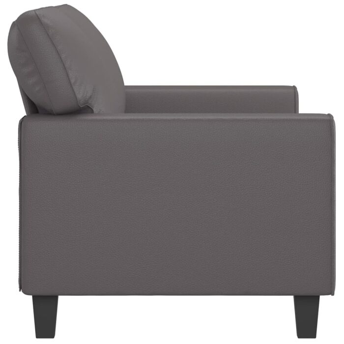 Canapé à 2 places Gris 140 cm Similicuir – Image 2