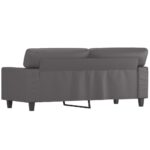 Canapé à 2 places Gris 140 cm Similicuir – Image 3
