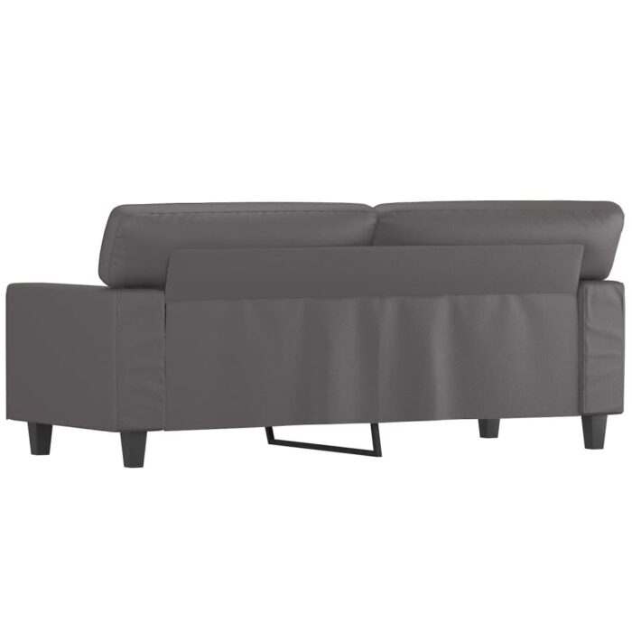 Canapé à 2 places Gris 140 cm Similicuir – Image 3