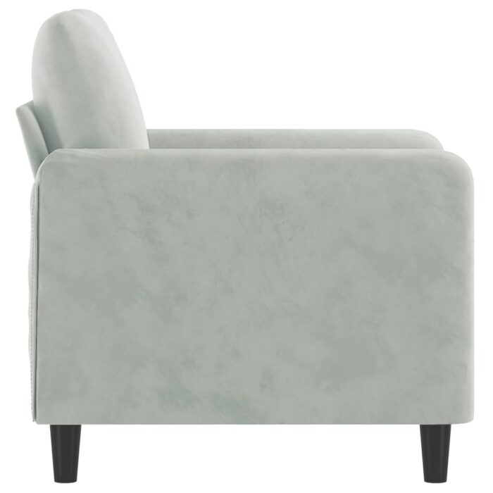 Fauteuil Gris clair 60 cm Velours – Image 2