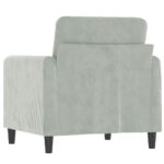 Fauteuil Gris clair 60 cm Velours – Image 3
