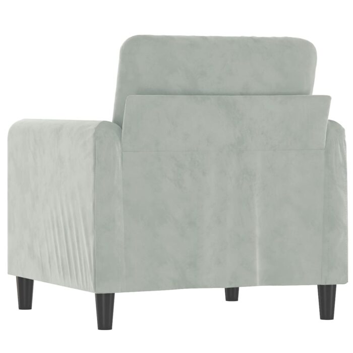 Fauteuil Gris clair 60 cm Velours – Image 3