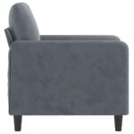 Fauteuil Gris foncé 60 cm Velours – Image 2