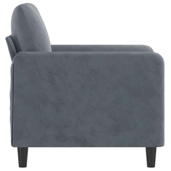 Fauteuil Gris foncé 60 cm Velours – Image 2