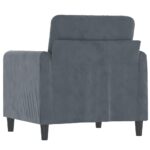 Fauteuil Gris foncé 60 cm Velours – Image 3