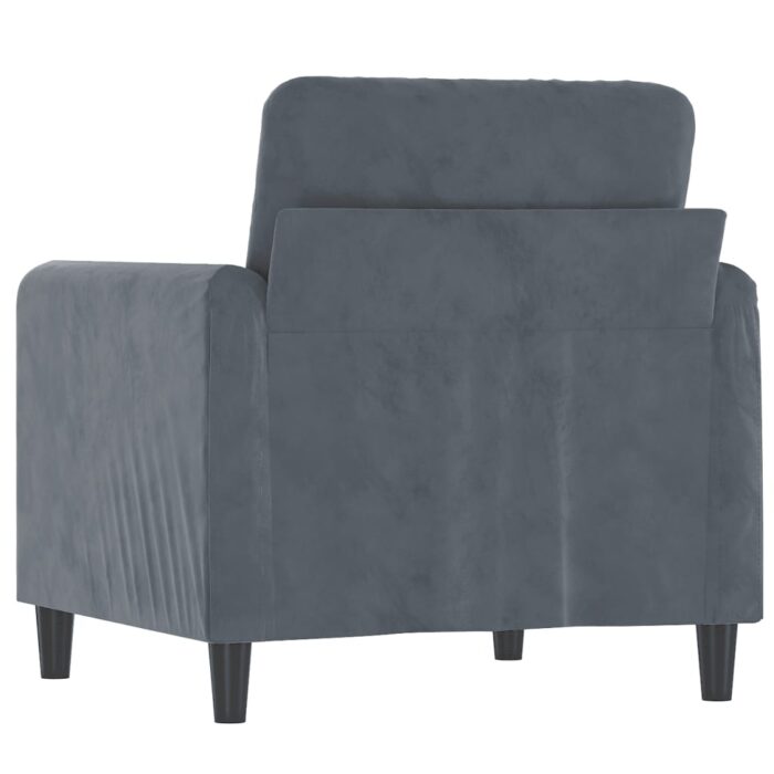 Fauteuil Gris foncé 60 cm Velours – Image 3