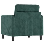 Fauteuil Vert foncé 60 cm Velours – Image 3