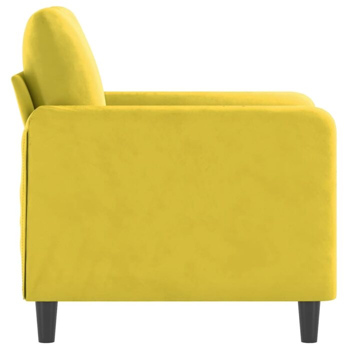 Fauteuil Jaune 60 cm Velours – Image 2