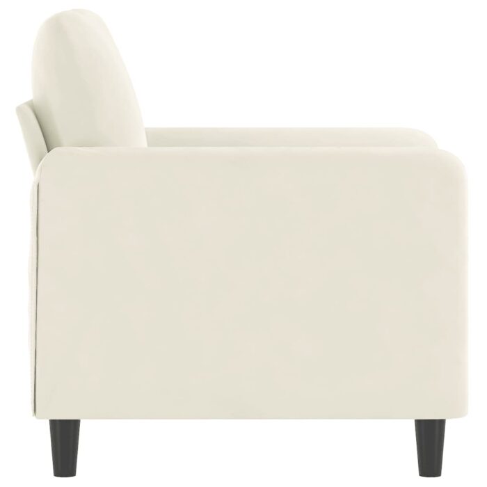 Fauteuil Crème 60 cm Velours – Image 2