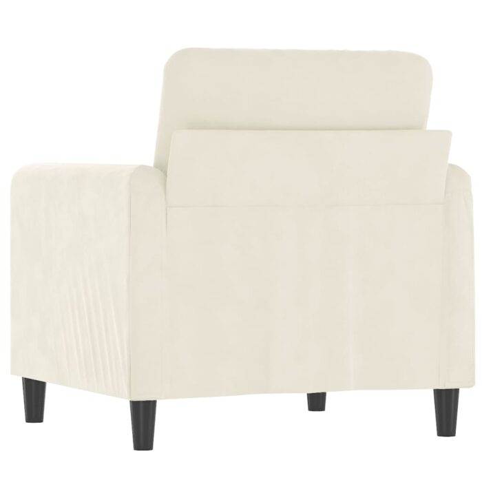 Fauteuil Crème 60 cm Velours – Image 3