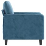 Fauteuil Bleu 60 cm Velours – Image 2