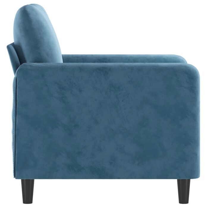 Fauteuil Bleu 60 cm Velours – Image 2