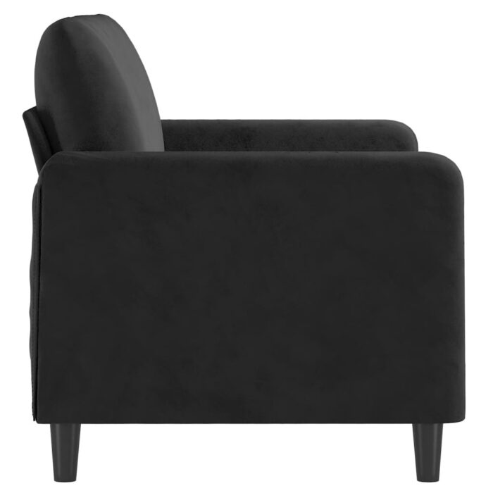 Canapé à 2 places Noir 120 cm Velours – Image 2