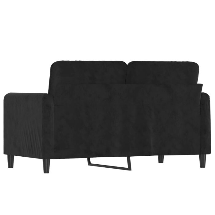 Canapé à 2 places Noir 120 cm Velours – Image 3