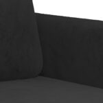 Canapé à 2 places Noir 120 cm Velours – Image 4