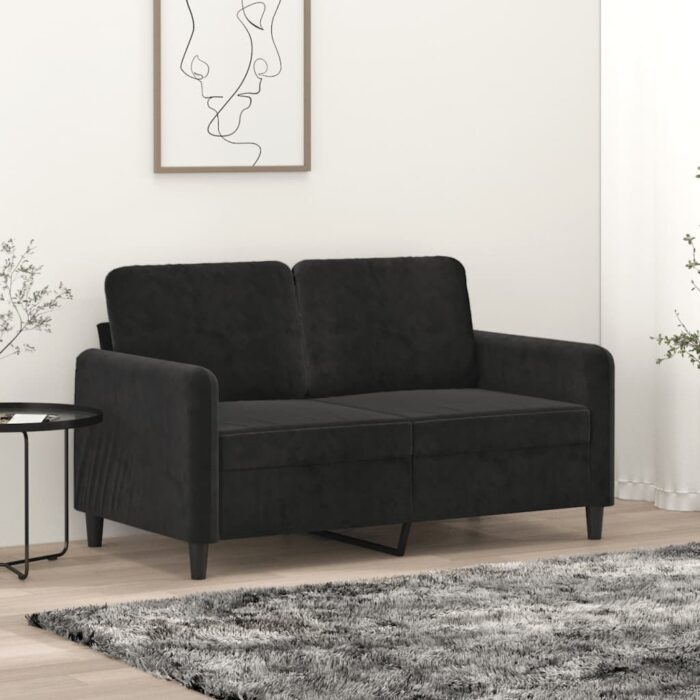 VXL8721012141636_m_en_hd_1.jpg Canapé à 2 places Noir 120 cm Velours – Image 1