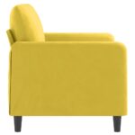 Canapé à 2 places Jaune 120 cm Velours – Image 2