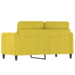 Canapé à 2 places Jaune 120 cm Velours – Image 3