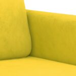 Canapé à 2 places Jaune 120 cm Velours – Image 4