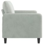 Canapé à 2 places Gris clair 140 cm Velours – Image 2