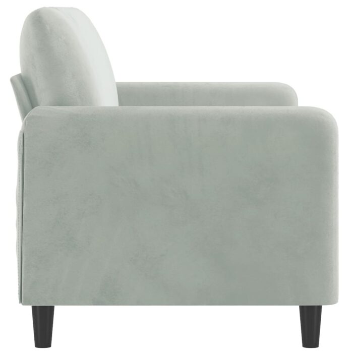 Canapé à 2 places Gris clair 140 cm Velours – Image 2