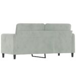 Canapé à 2 places Gris clair 140 cm Velours – Image 3