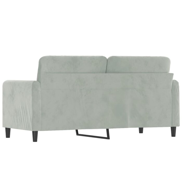 Canapé à 2 places Gris clair 140 cm Velours – Image 3