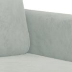 Canapé à 2 places Gris clair 140 cm Velours – Image 4