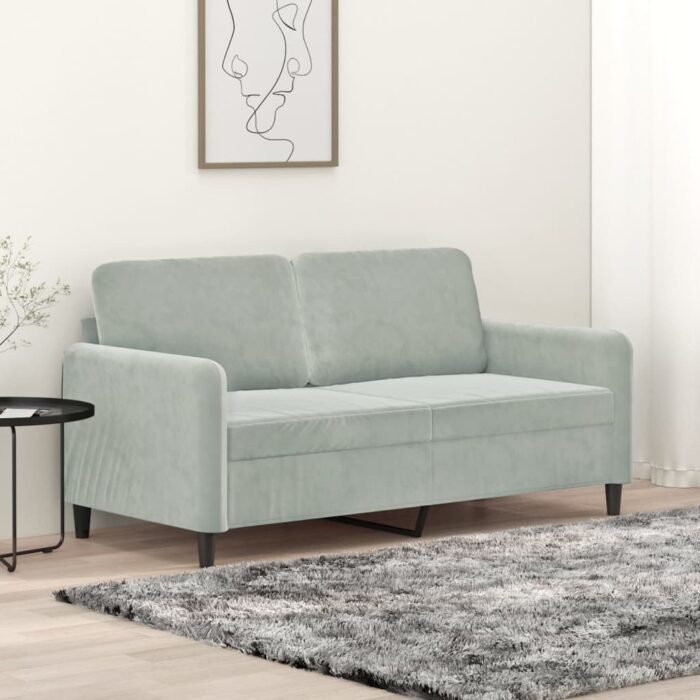 VXL8721012141681_m_en_hd_1.jpg Canapé à 2 places Gris clair 140 cm Velours – Image 1