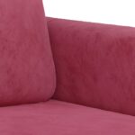 Canapé à 2 places Rouge bordeaux 140 cm Velours – Image 4