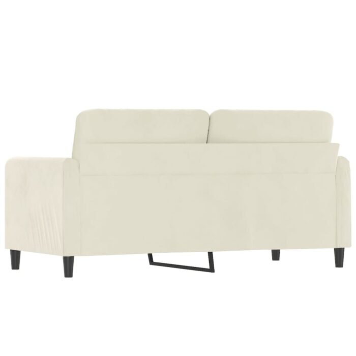 Canapé à 2 places Crème 140 cm Velours – Image 3