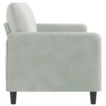 Canapé à 3 places Gris clair 180 cm Velours – Image 2