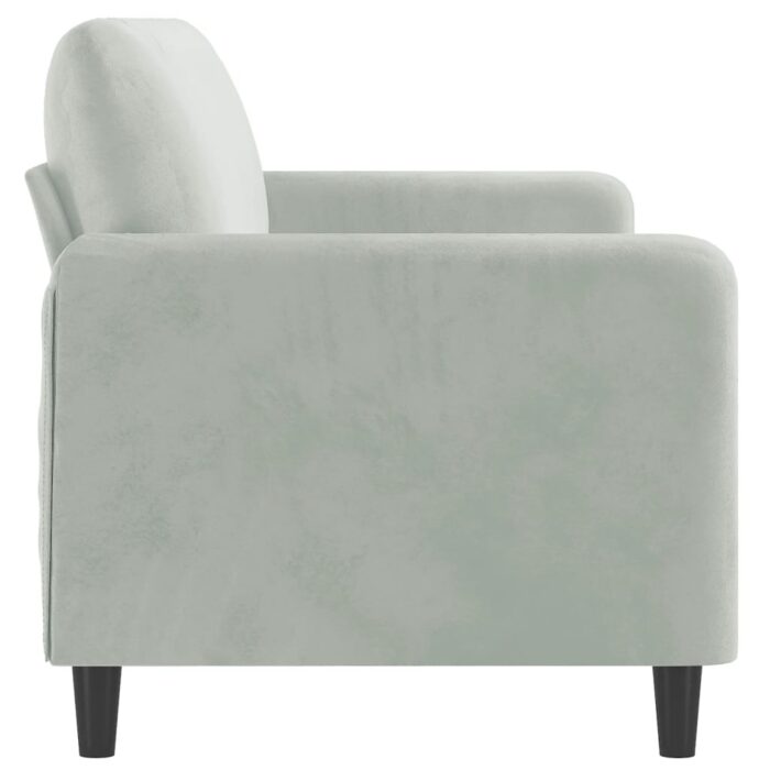 Canapé à 3 places Gris clair 180 cm Velours – Image 2