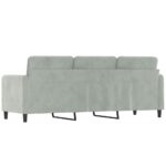 Canapé à 3 places Gris clair 180 cm Velours – Image 3