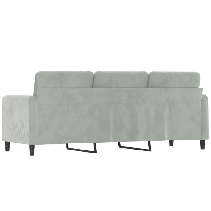 Canapé à 3 places Gris clair 180 cm Velours – Image 3