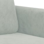 Canapé à 3 places Gris clair 180 cm Velours – Image 4