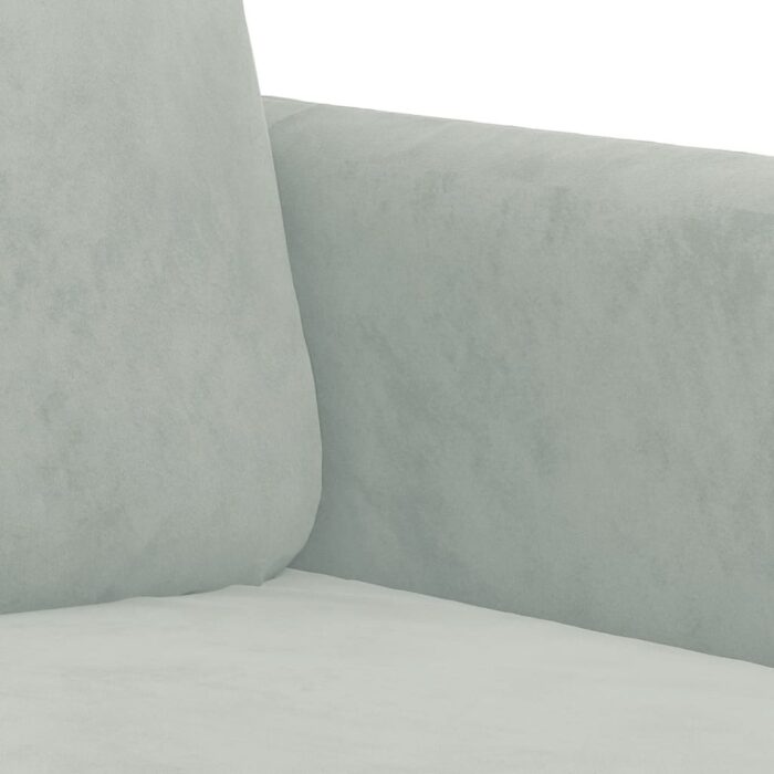 Canapé à 3 places Gris clair 180 cm Velours – Image 4