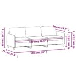 Canapé à 3 places Gris clair 180 cm Velours – Image 6